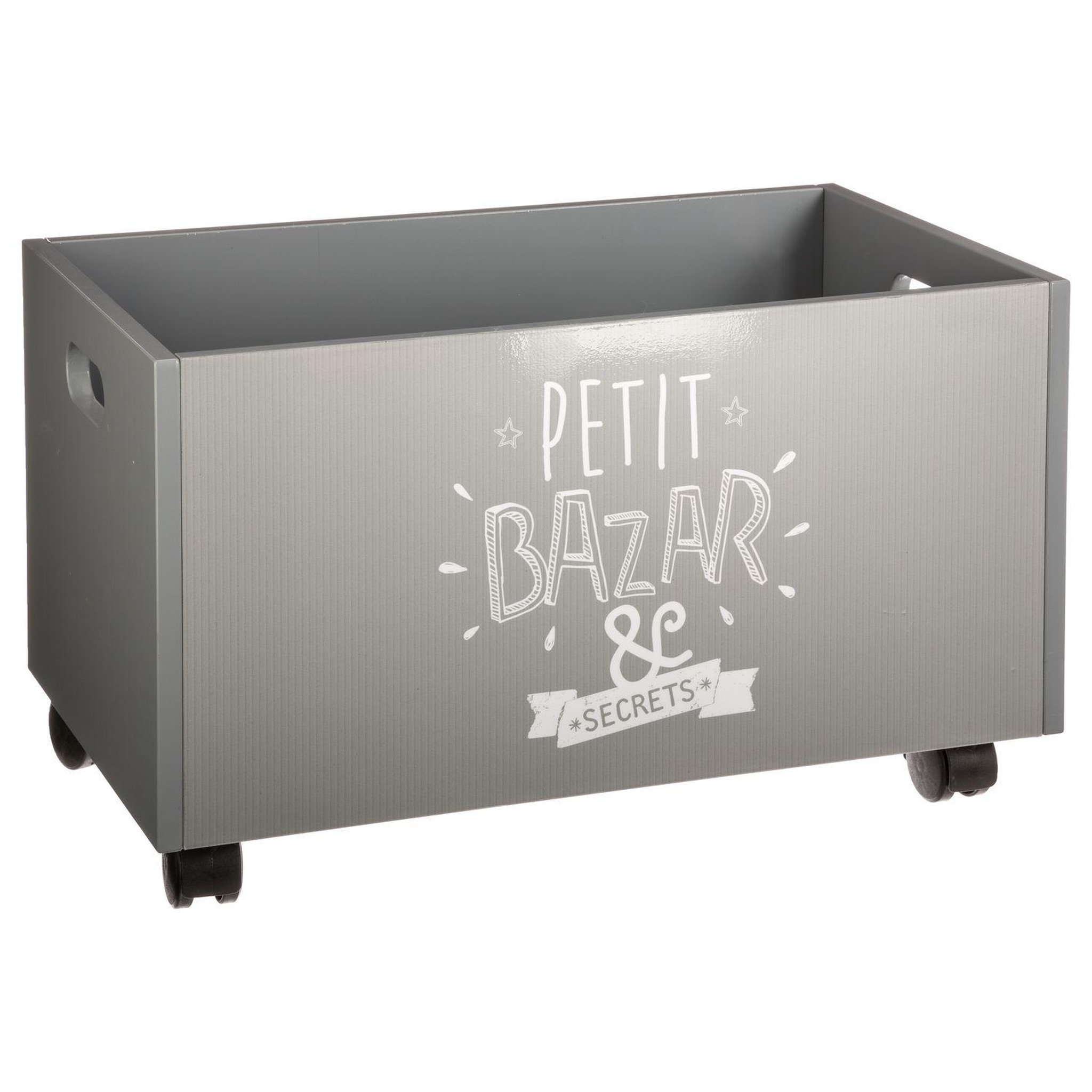 Atmosphera Kids Coffre de rangement à roulettes kids. Coloris disponibles : Gris