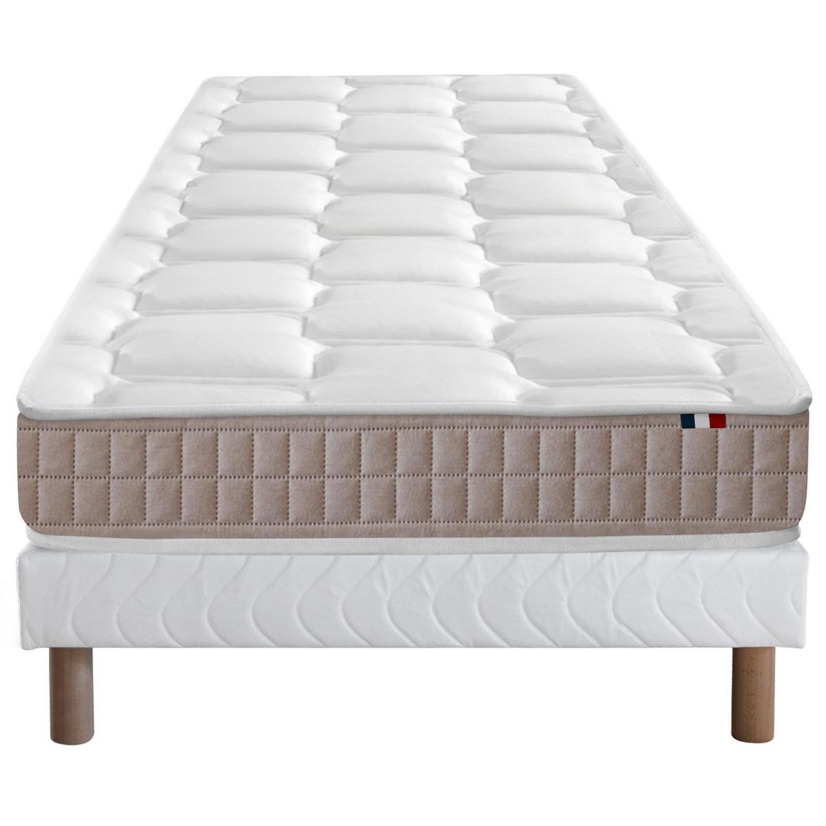 IDLITERIE Ensemble Matelas 100% latex 5 zones ORIGINEL + Sommier - Spécial Dos Sensible - Fabriqué en France