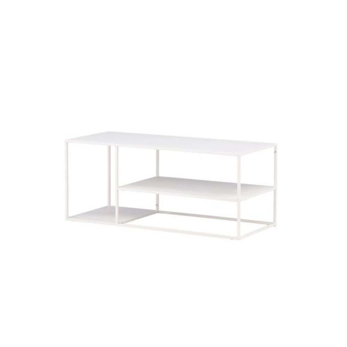 Paris Prix Table Basse Avec Étagères  Staal  120cm Blanc