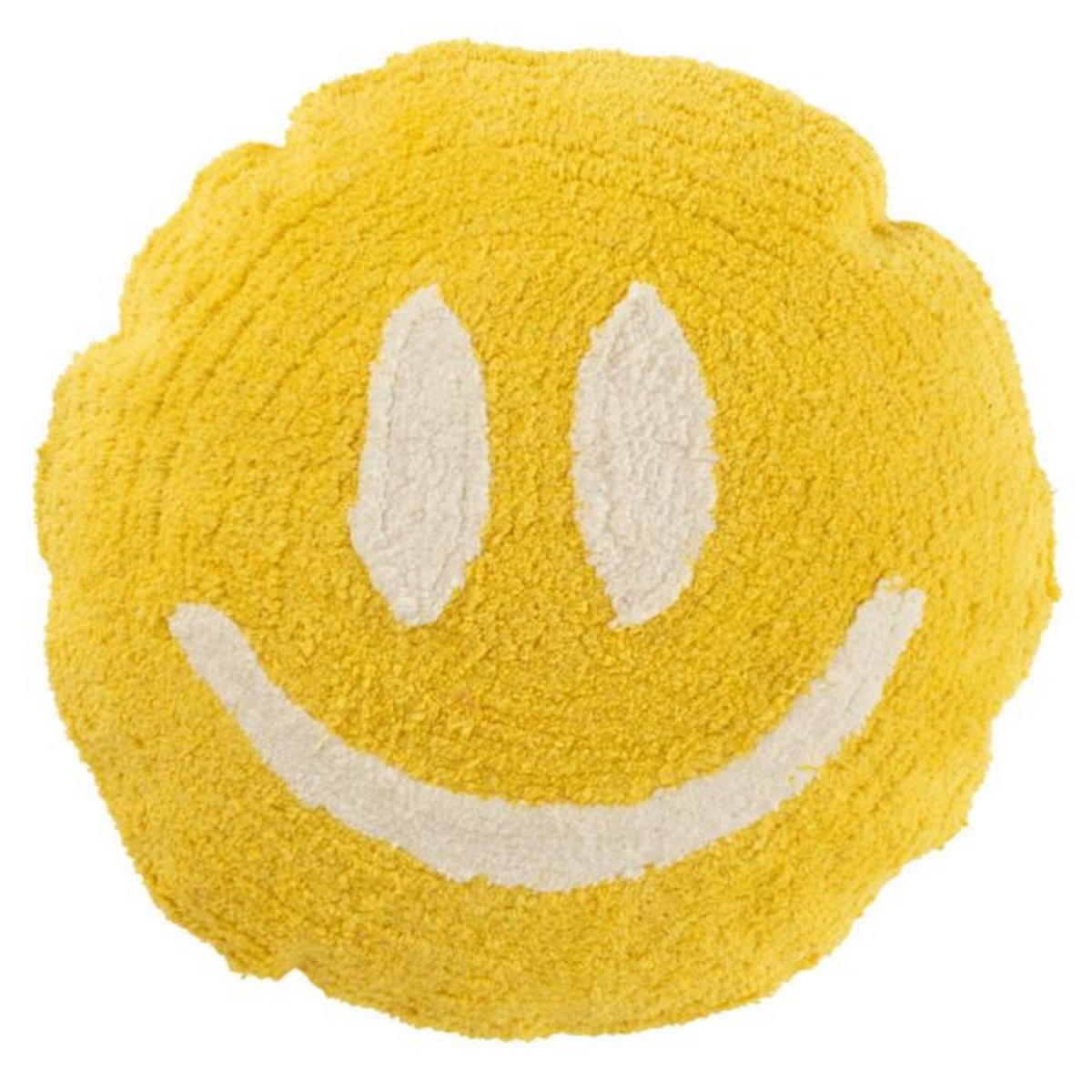 Paris Prix Coussin Déco Tufté Smiley  Polly  45cm Jaune