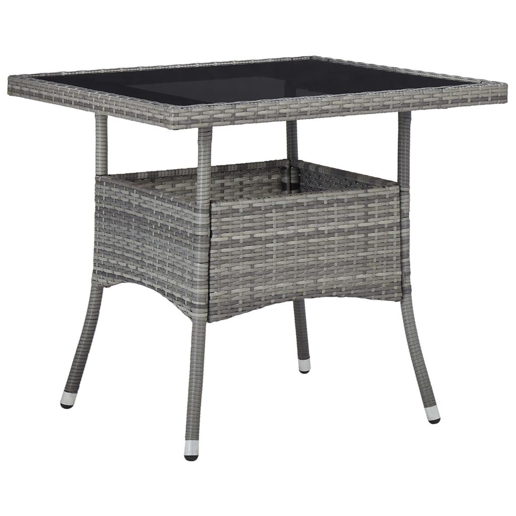 Voir la diapositive 3 : VIDAXL Ensemble a Manger jardin 5 pcs resine tressee verre trempe Gris