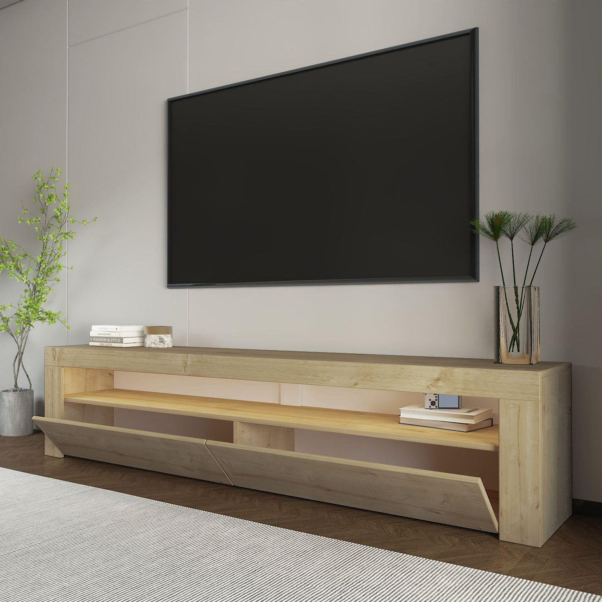 Habitat et Jardin Meuble TV en bois  Bati  - 150 x 36 x 46 cm - Beige