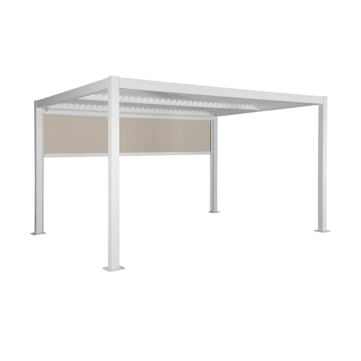 SWEEEK Pergola bioclimatique aluminium et acier 4x3m + 1 store 4m Palace