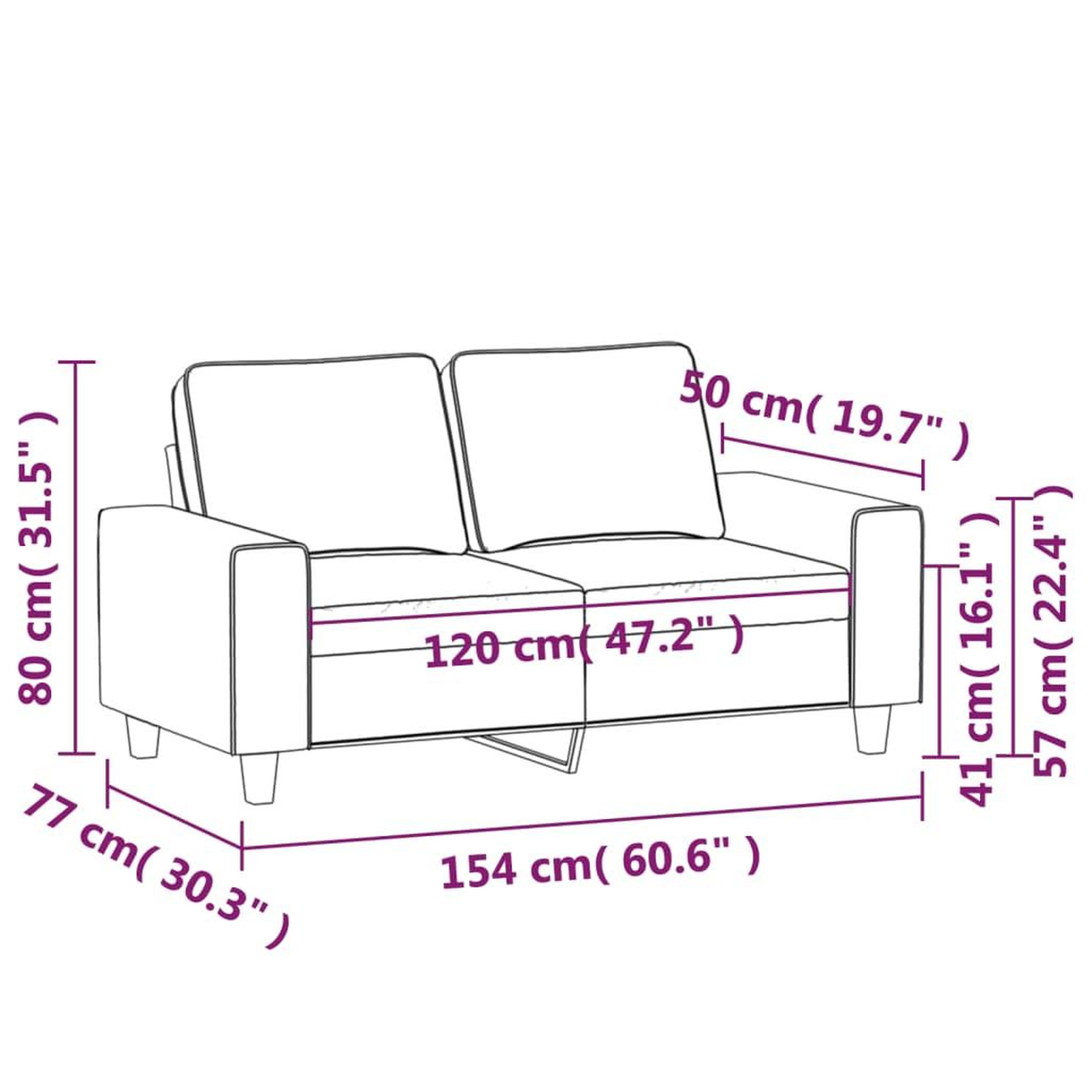 Voir la diapositive 6 : VIDAXL Canape a 2 places Marron 120 cm Tissu