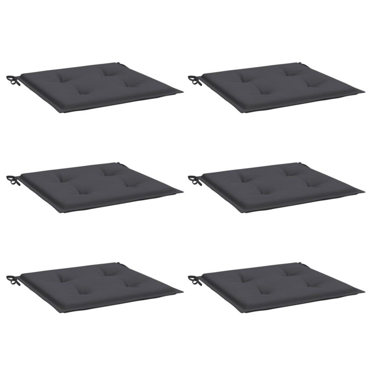 VIDAXL Coussins de chaise de jardin lot de 6 anthracite 50x50x3 cm