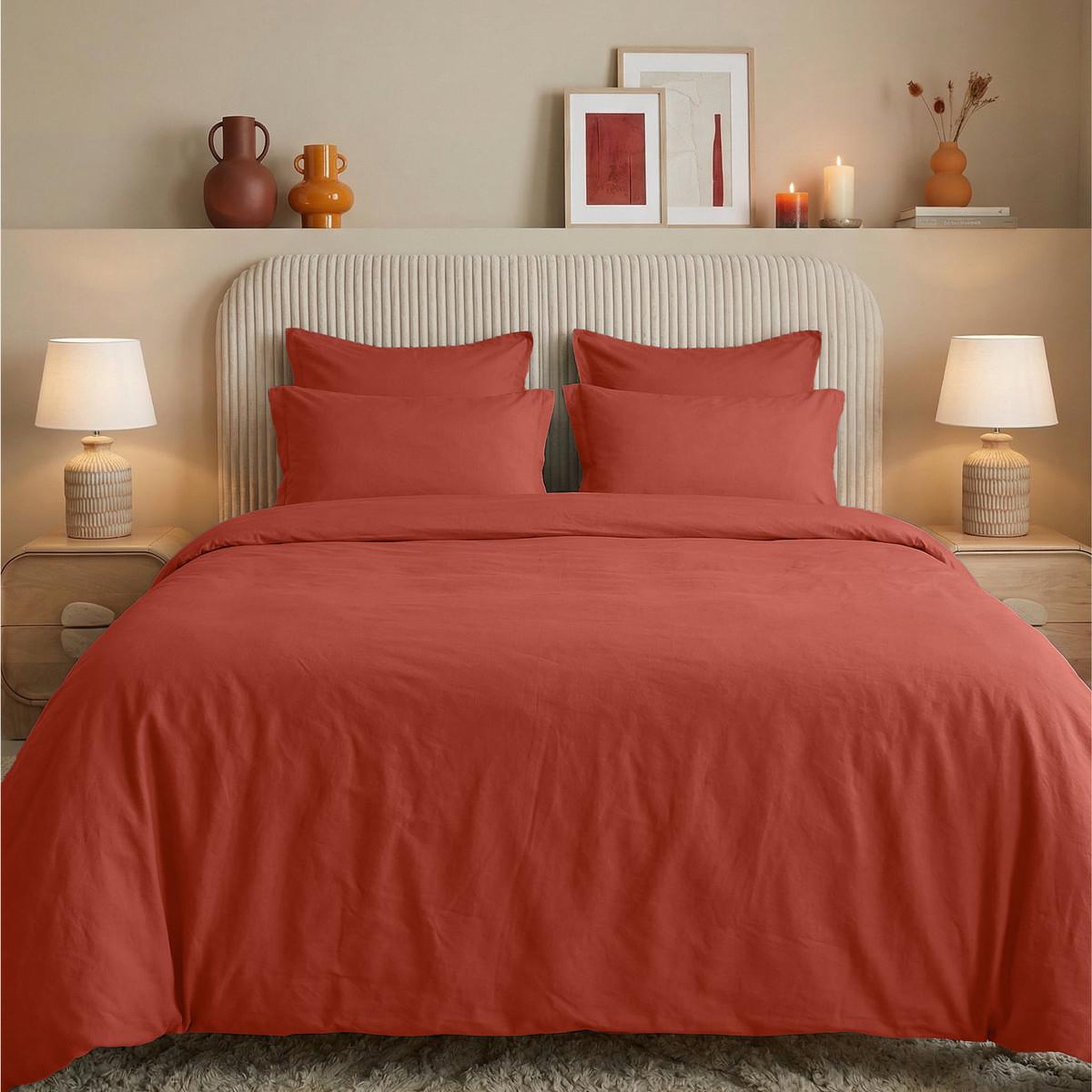 Voir la diapositive 3 : Sensei Maison Drap housse en percale lavée bonnet 30 cm HOME WASHED