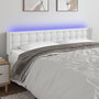 Voir la diapositive 1 : VIDAXL Tete de lit a LED Blanc 203x16x78/88 cm Similicuir