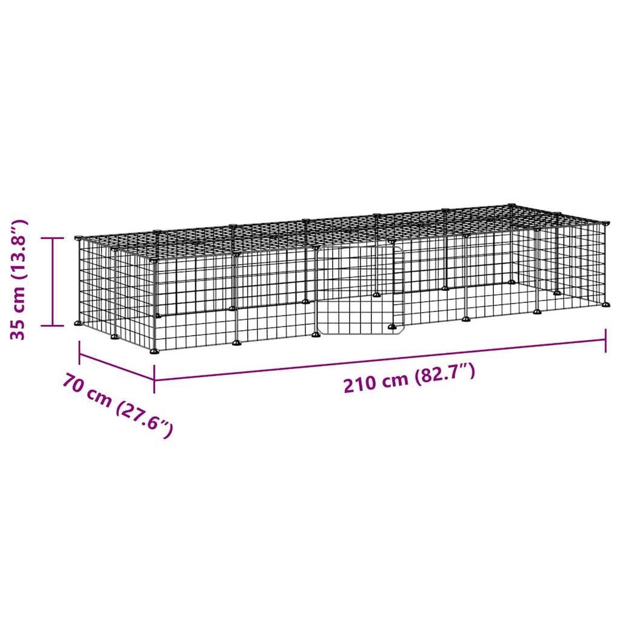Voir la diapositive 5 : VIDAXL Cage animaux de compagnie a 28 panneaux et porte Noir 35x35 cm