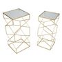Voir la diapositive 2 : Paris Prix Lot de 2 Tables d'Appoint Design  Glassy  68cm Or