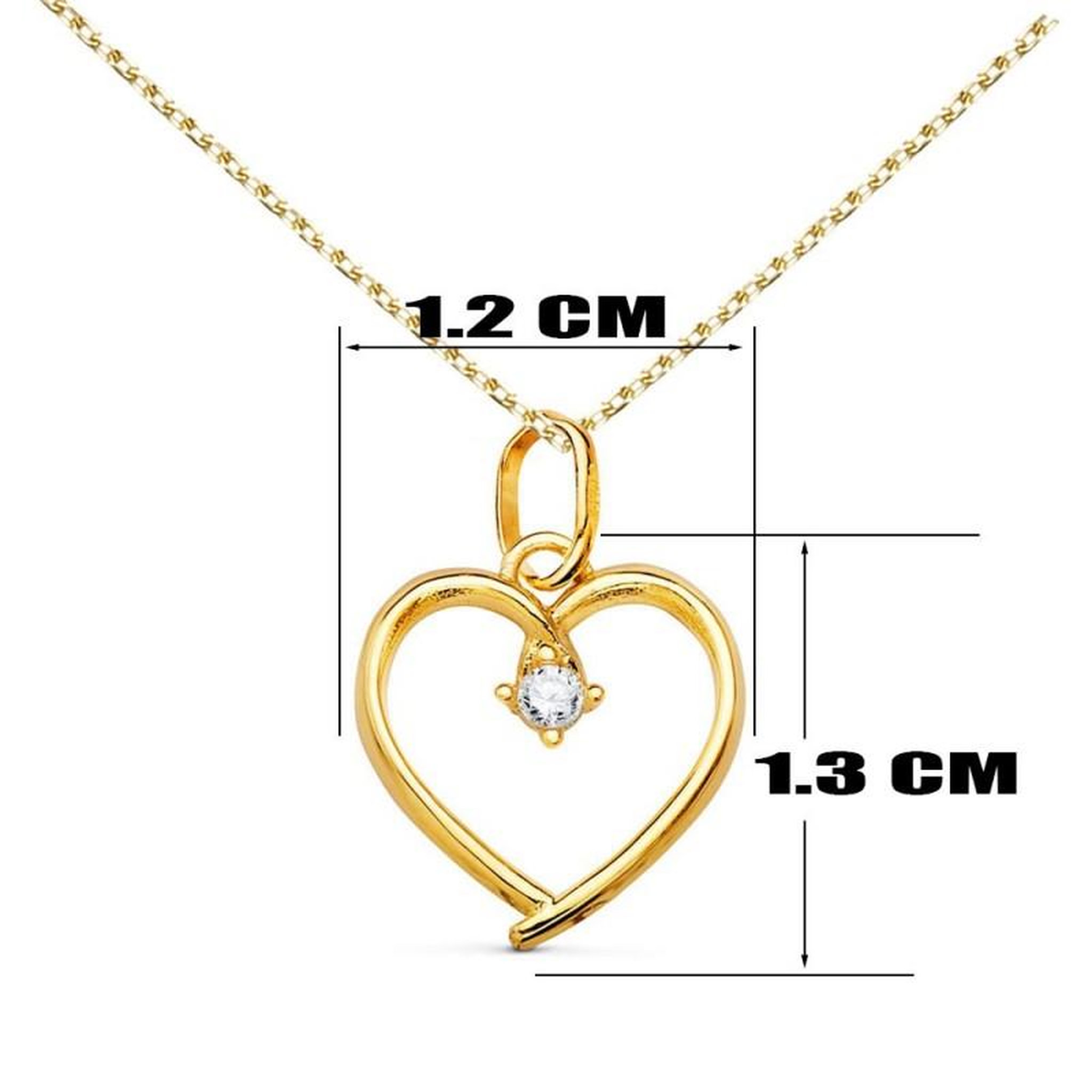 Voir la diapositive 4 : L'ATELIER D'AZUR Collier - Pendentif Or 18 Carats 750/000 Jaune  - Coeur - Chaine Dorée