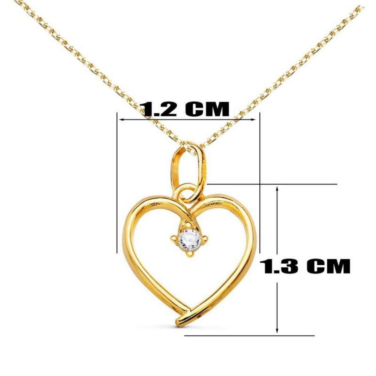 L'ATELIER D'AZUR Collier - Pendentif Or 18 Carats 750/000 Jaune  - Coeur - Chaine Dorée