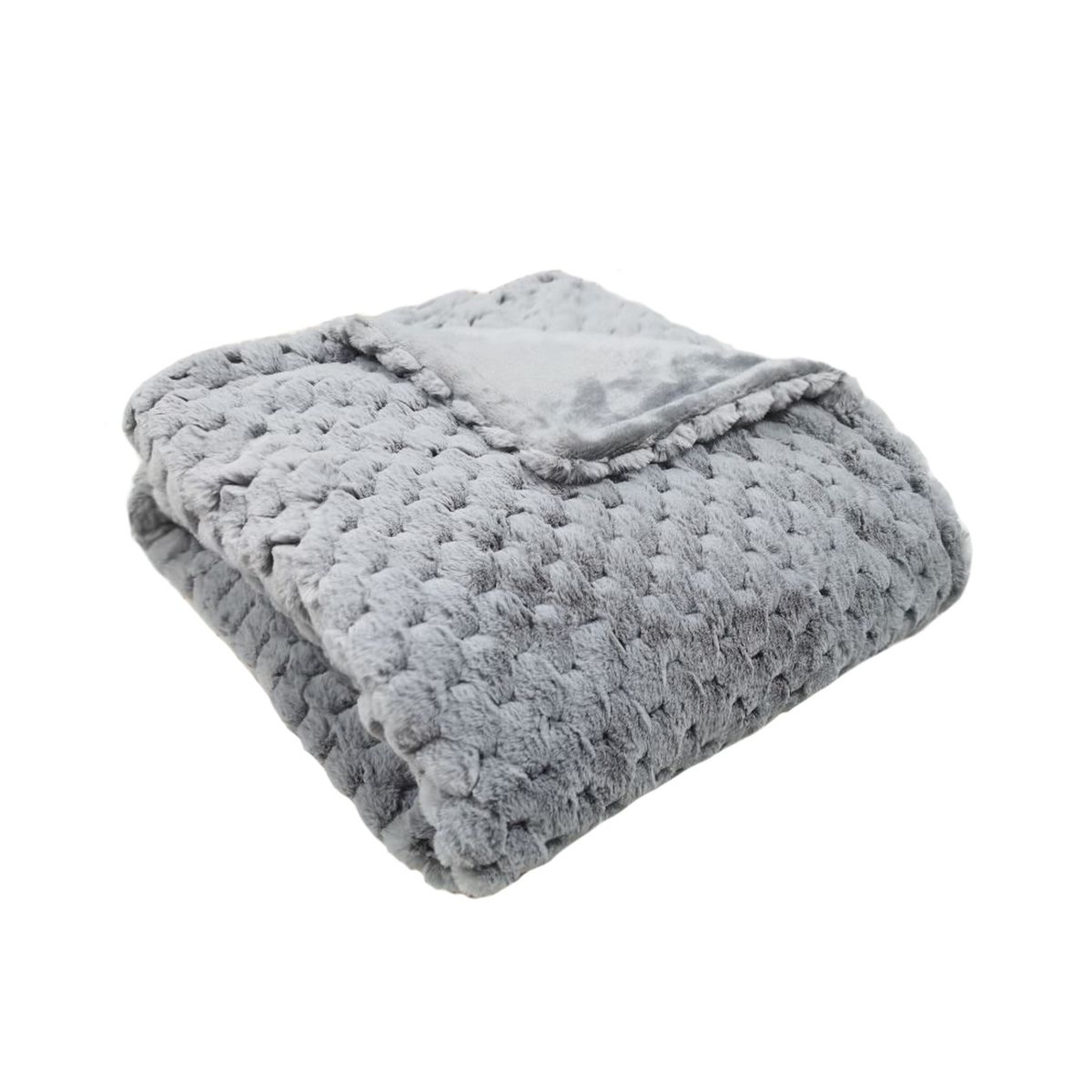 Voir la diapositive 1 : ACTUEL Plaid uni imitation fourrure 350gsm