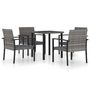 Voir la diapositive 2 : VIDAXL Ensemble a manger de jardin 5 pcs Resine tressee Gris