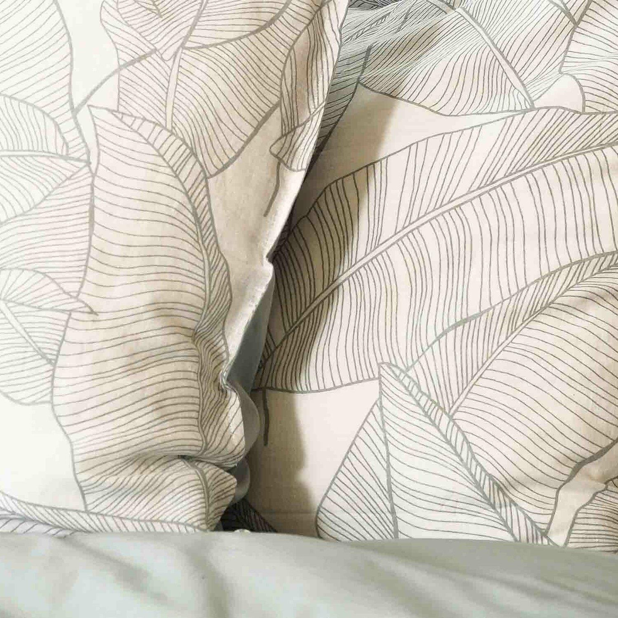 Voir la diapositive 4 : Home collection Parure housse de couette coton-lin lavé 115g/m² + coton lavé 57 fils/cm² pampelune