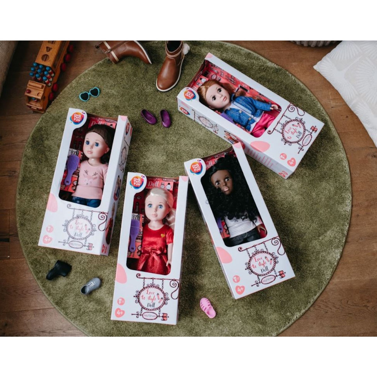 One Two Fun Ma jolie poupée mode 46 cm - Tee-shirt licorne