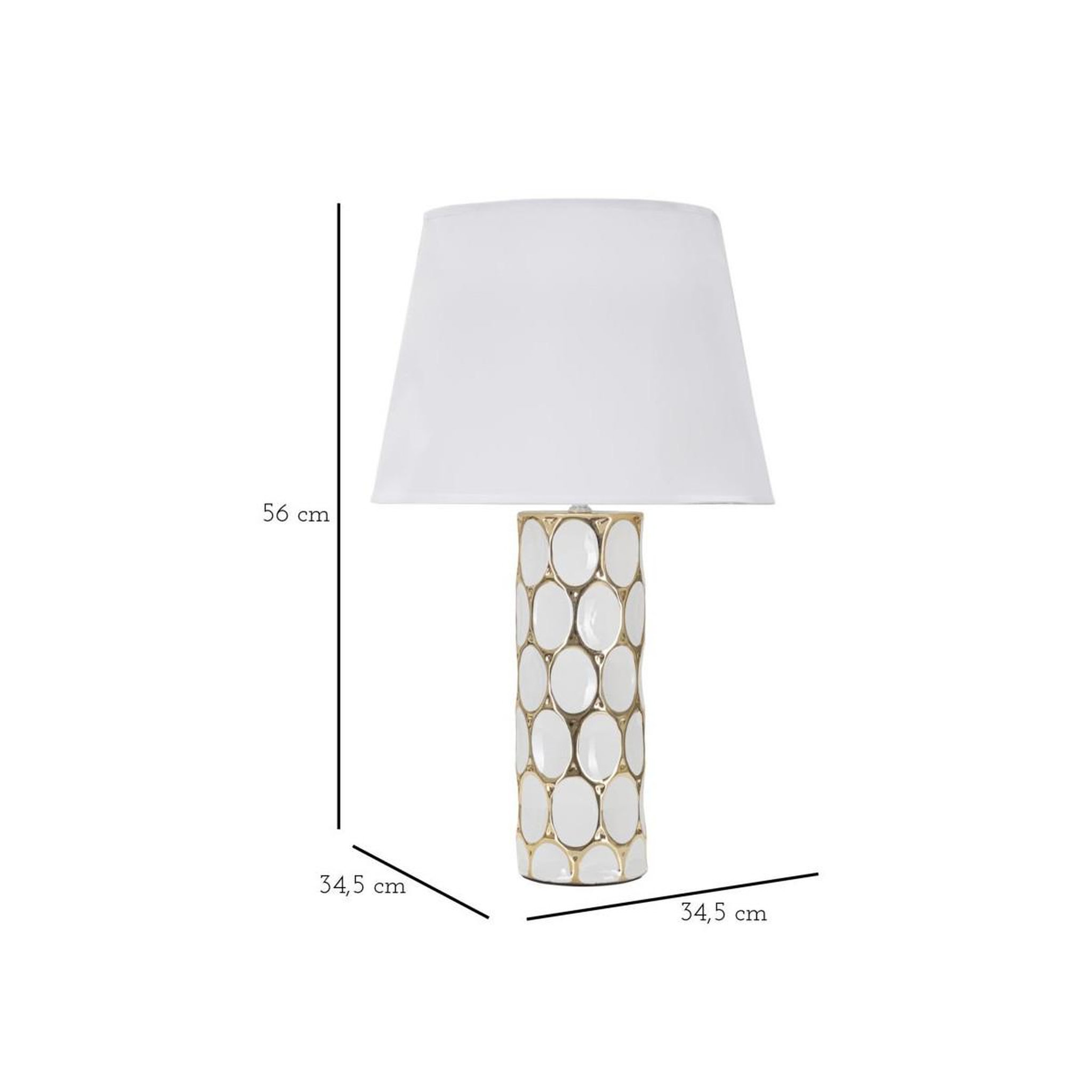 Voir la diapositive 6 : Paris Prix Lampe à poser en céramique  carv  56cm blanc & or