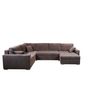 Voir la diapositive 3 : Canapé d'angle convertible panoramique 5 places tissu velours avec coffre MAGNUS