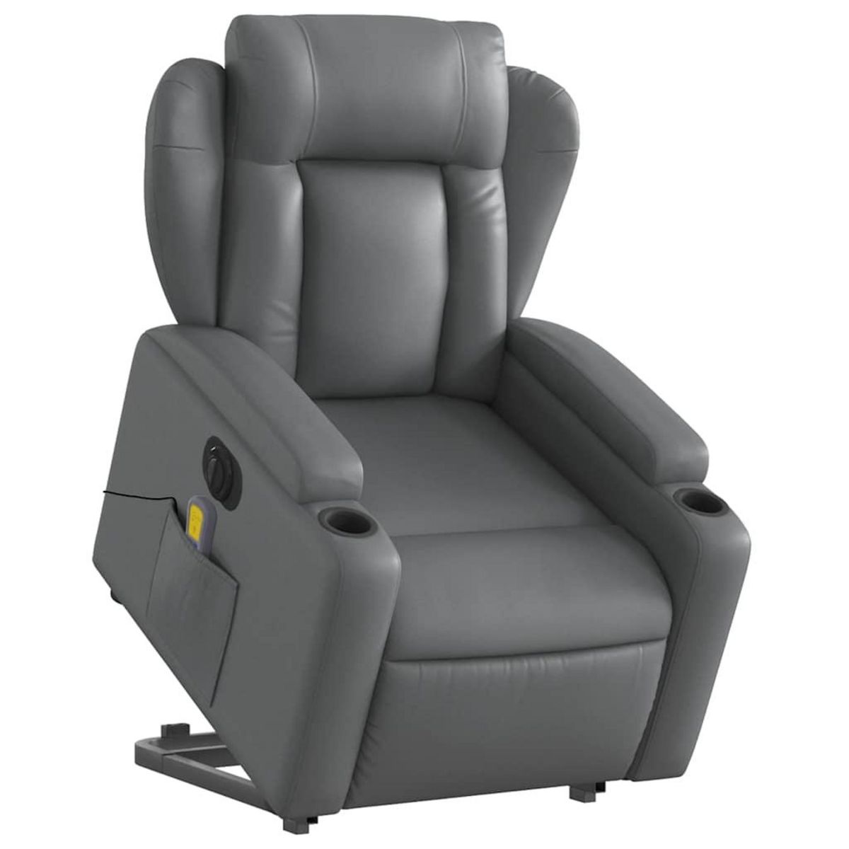 VIDAXL Fauteuil inclinable de massage electrique gris similicuir