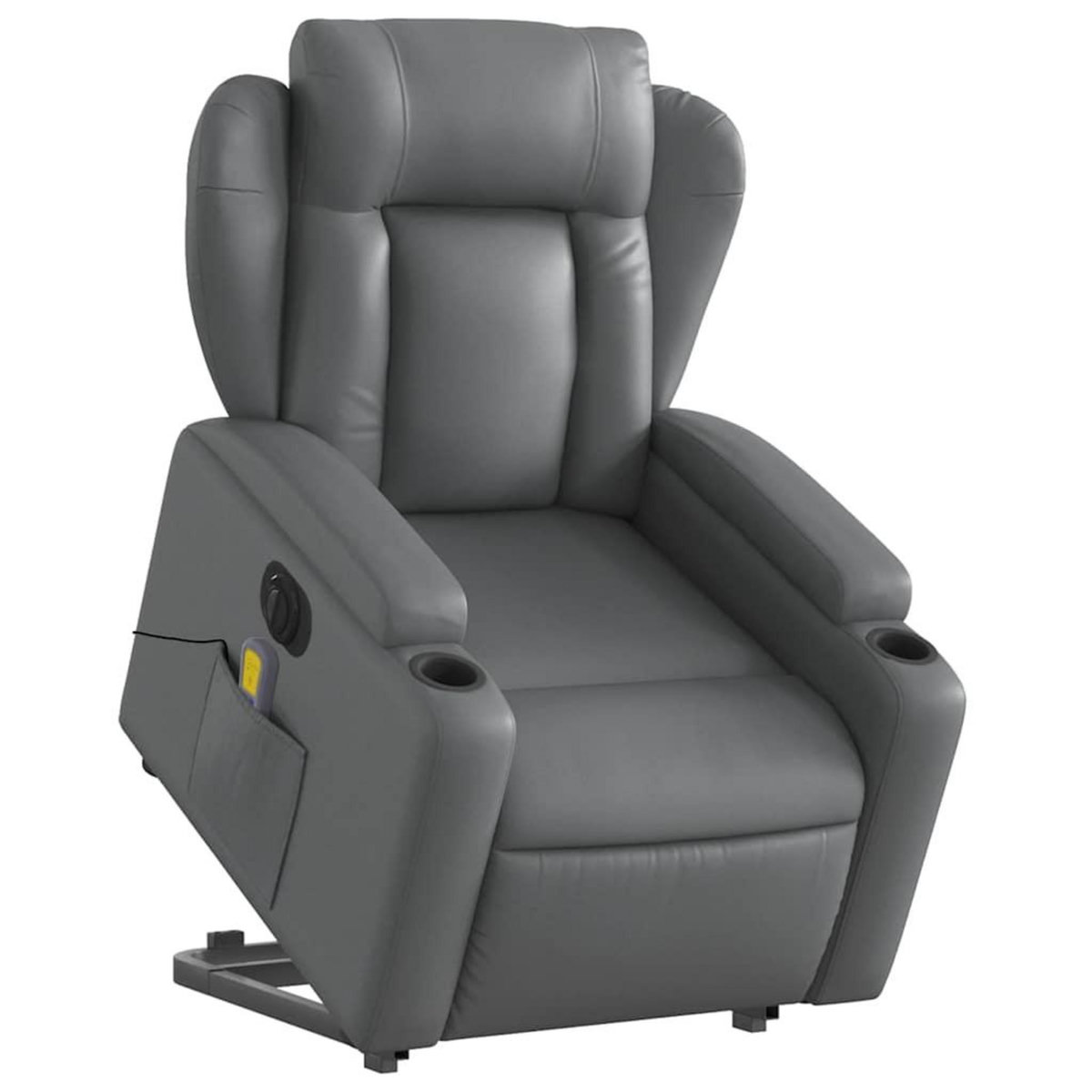 VIDAXL Fauteuil inclinable de massage electrique gris similicuir