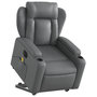 Voir la diapositive 3 : VIDAXL Fauteuil inclinable de massage electrique gris similicuir
