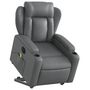 Voir la diapositive 3 : VIDAXL Fauteuil inclinable de massage electrique gris similicuir