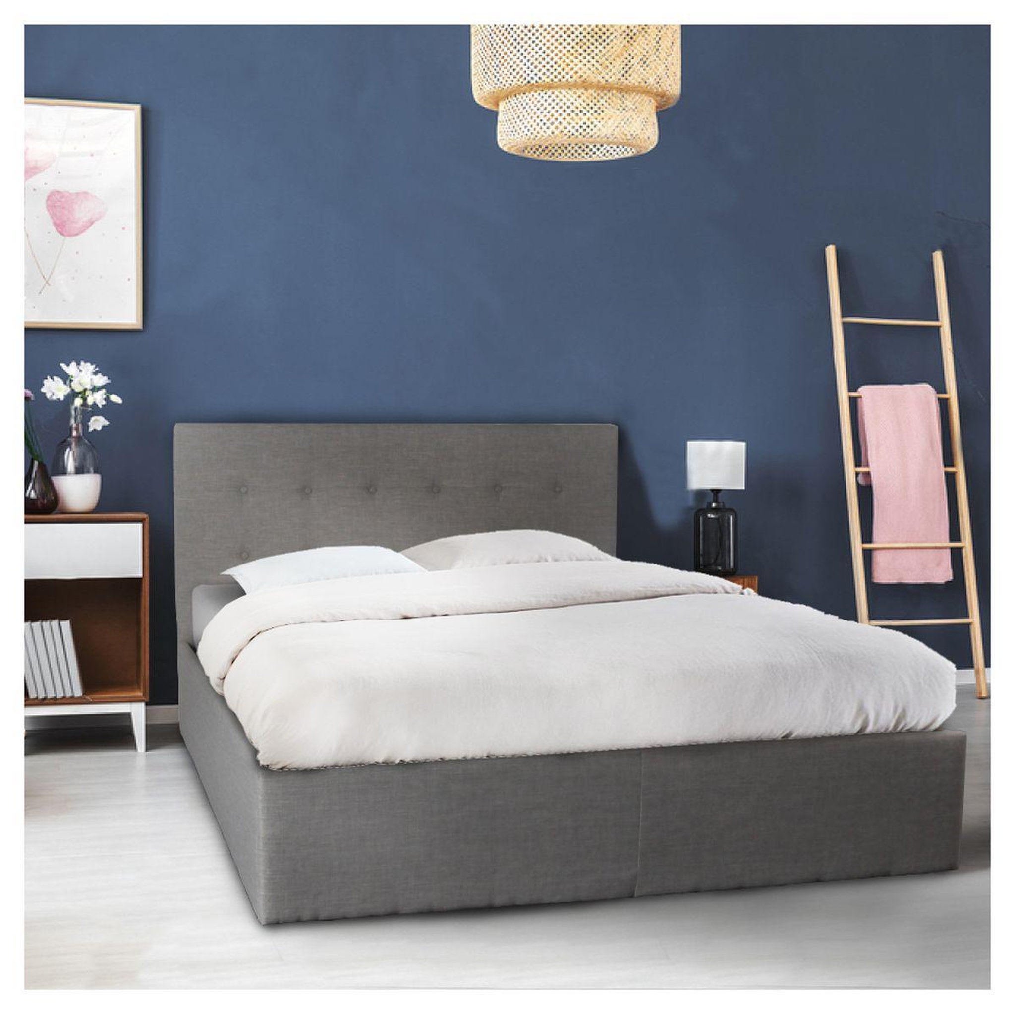 Voir la diapositive 1 : Lit coffre adulte 140 x 190 cm + sommier  CATANE