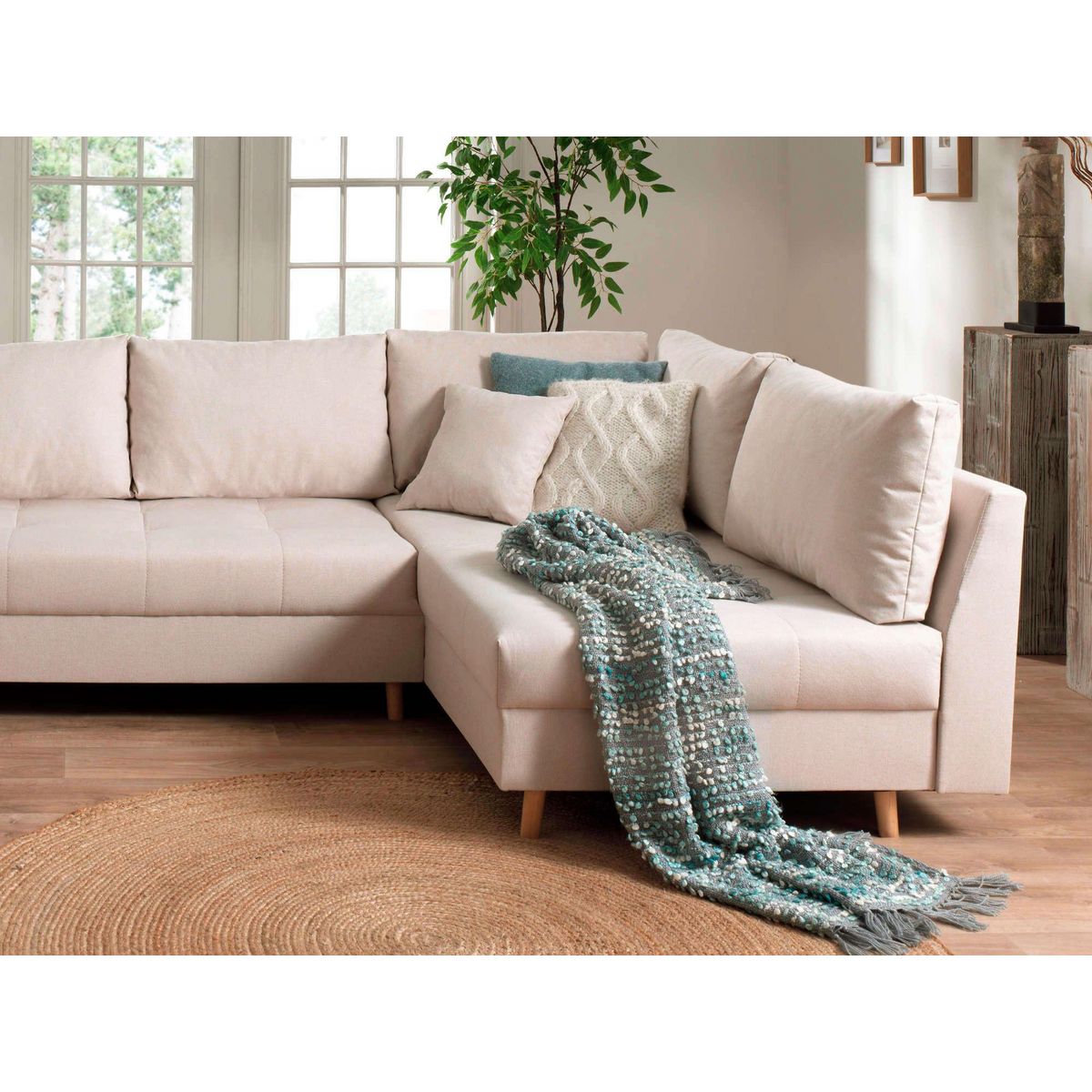 LISA DESIGN Rune - canapé panoramique - 7 places - style scandinave - droit