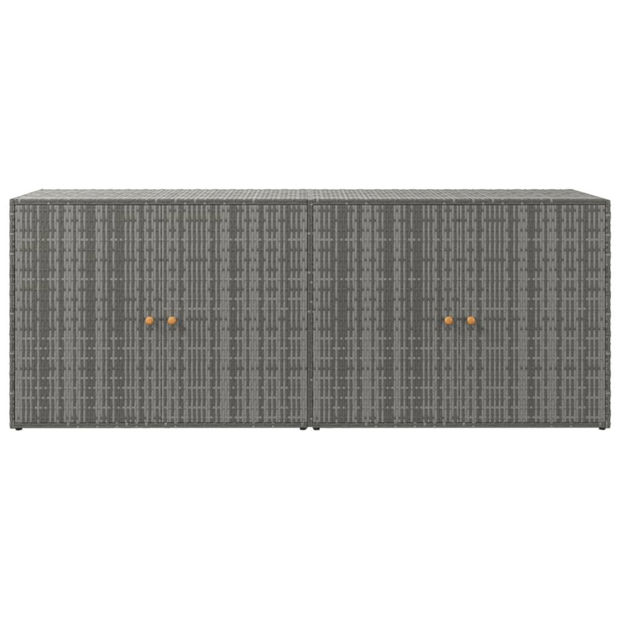Voir la diapositive 4 : VIDAXL Armoire de rangement jardin Gris 198x55,5x80 cm Resine tressee