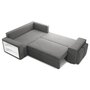 Canapé d'angle convertible réversible 5 places avec étagères et poufs intégrés AUSTIN XL