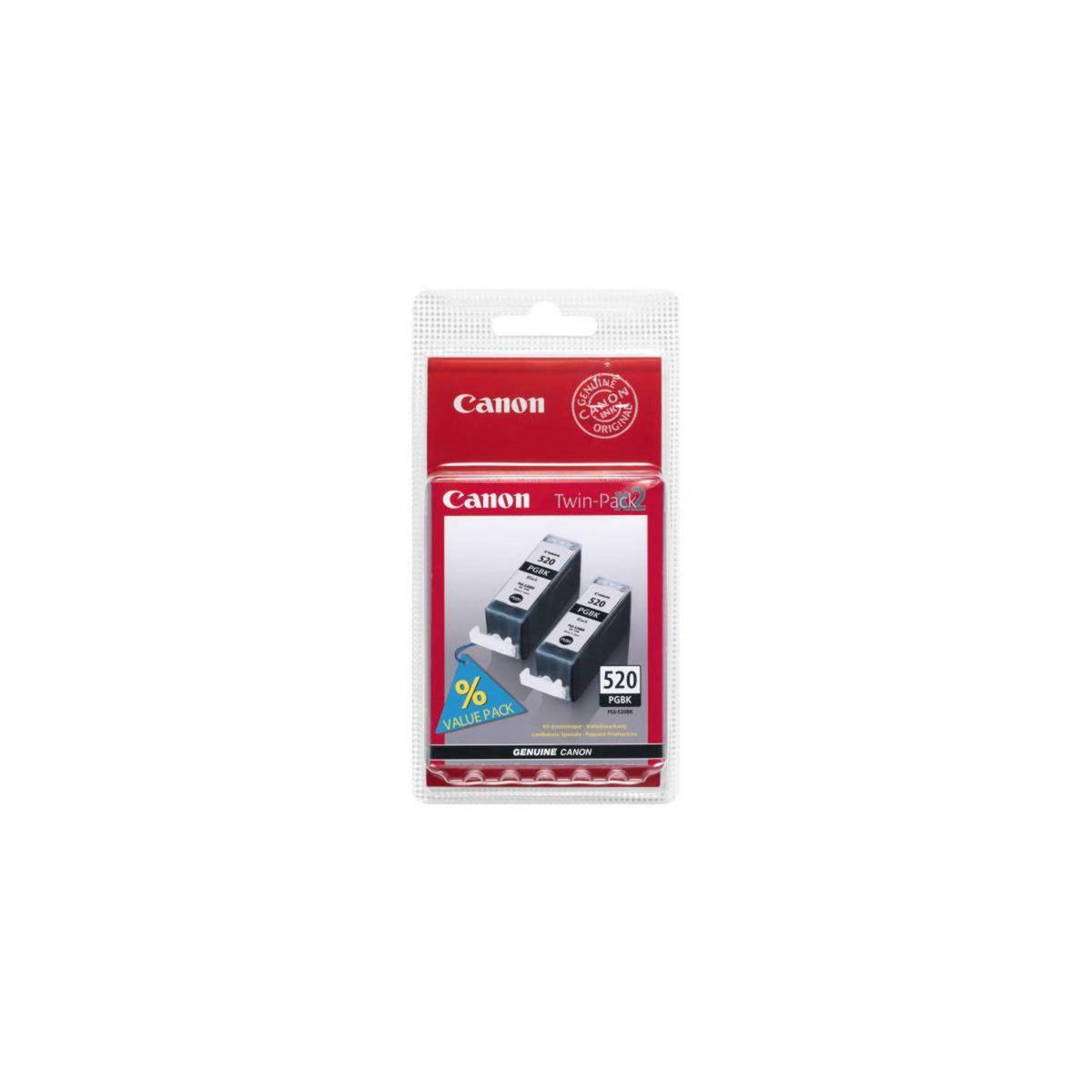 Canon Cartouche d'encre Pack de 2 Originales PGI-520 Noires Pigmentées - 2932B010
