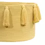 Lorena Canals Panier de rangement en coton tressé jaune avec pompons 30 x 45 x 45 cm