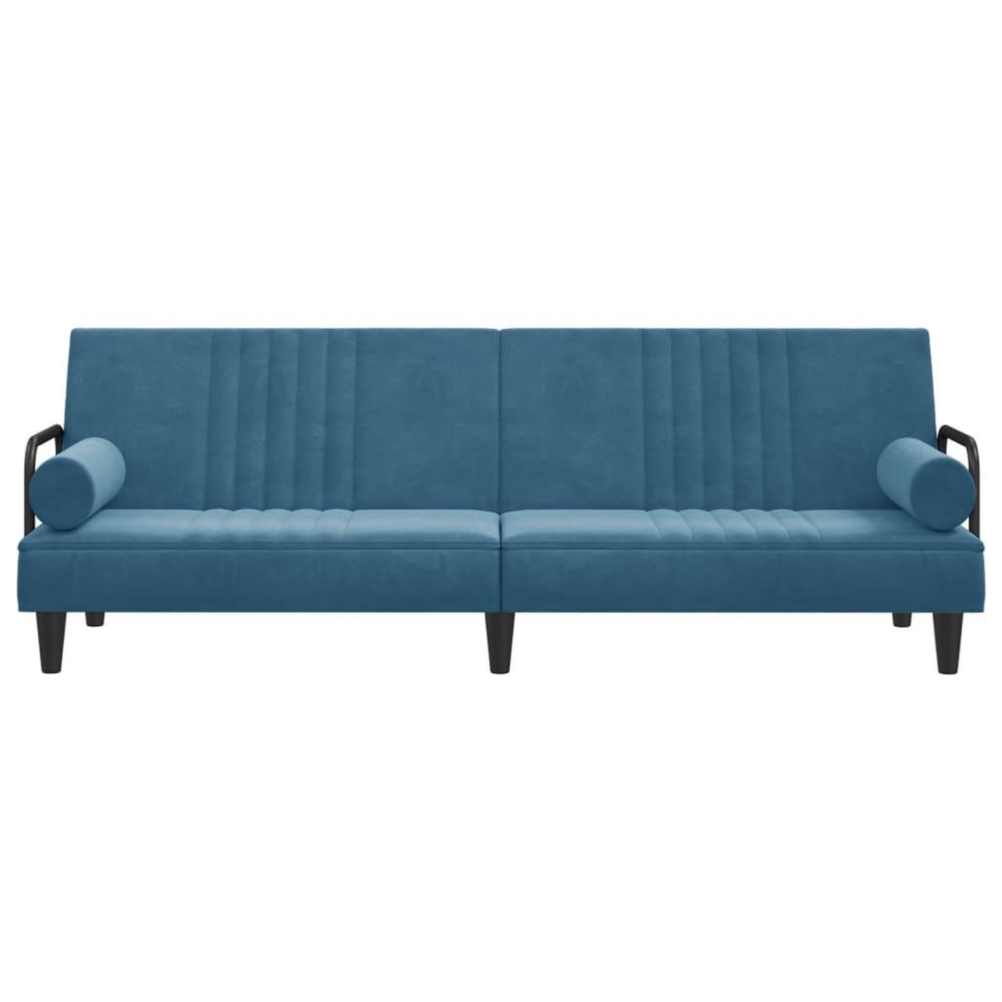 Voir la diapositive 4 : VIDAXL Canape-lit avec accoudoirs bleu velours