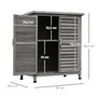Voir la diapositive 3 : OUTSUNNY Armoire de jardin abri jardin remise pour outils sur pied dim. 87L x 46l x 96H cm étagère portes persiennes toit bitumé bois sapin autoclave gris