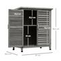 Voir la diapositive 3 : OUTSUNNY Armoire de jardin abri jardin remise pour outils sur pied dim. 87L x 46l x 96H cm étagère portes persiennes toit bitumé bois sapin autoclave gris