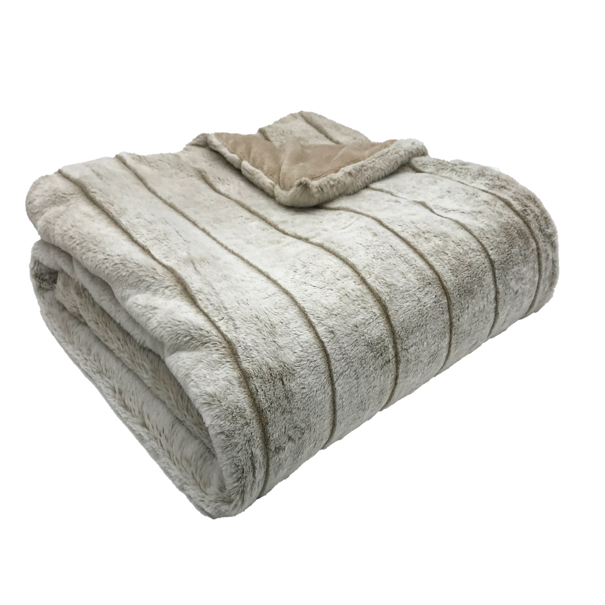 Voir la diapositive 1 : ACTUEL Plaid effet fausse fourrure 400 GSM
