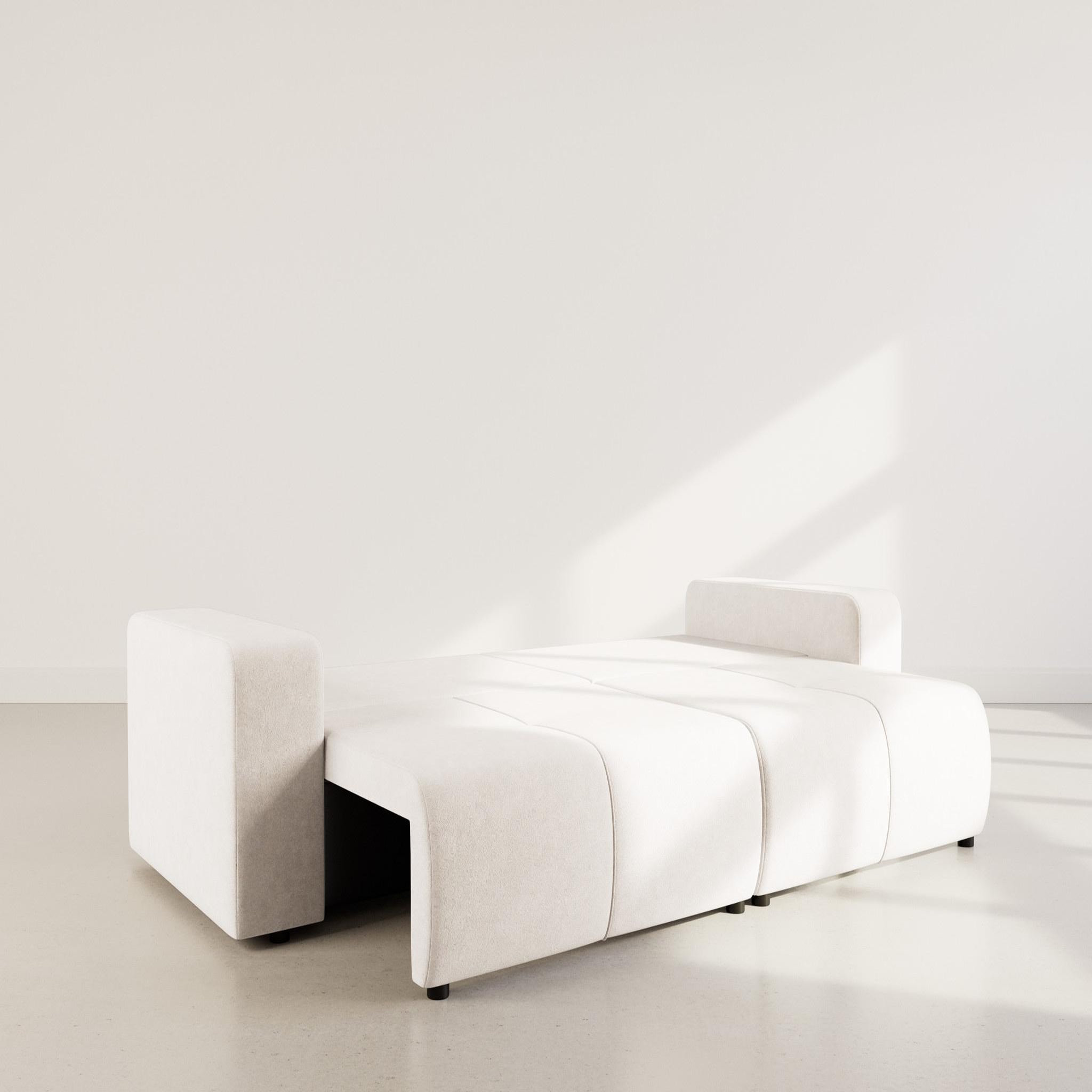 Voir la diapositive 2 : BEST MOBILIER Nicole - canapé droit 4 places convertible avec coffre en tissu