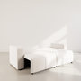 Voir la diapositive 2 : BEST MOBILIER Nicole - canapé droit 4 places convertible avec coffre en tissu