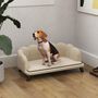 Voir la diapositive 4 : PAWHUT Canapé chien lit pour chien chat design contemporain coquillage dim. 98L x 60l x 35H cm coussin moelleux velours crème