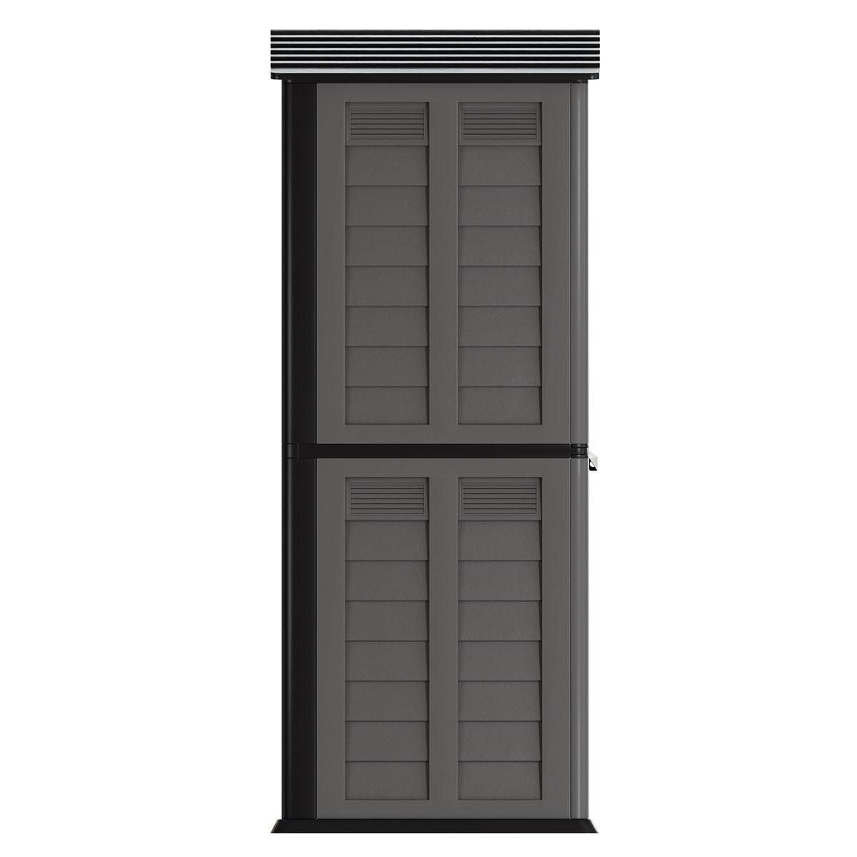 INTEC Abri de jardin 4 portes 151 x 83 x H200 cm Coffre de rangement Armoire d'extérieur INTEC