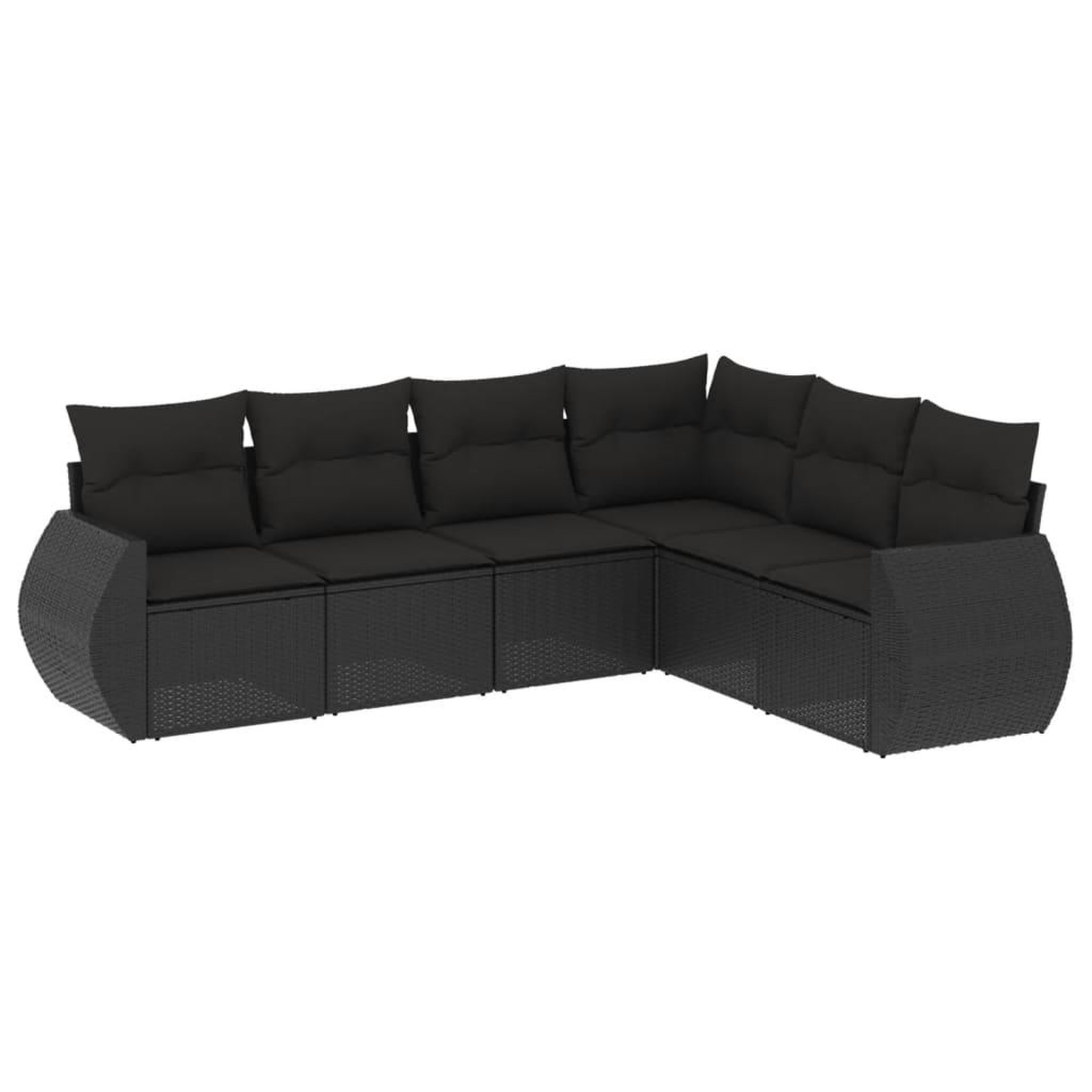 Voir la diapositive 2 : VIDAXL Salon de jardin 6 pcs avec coussins noir resine tressee