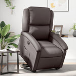 VIDAXL Fauteuil inclinable marron fonce cuir veritable