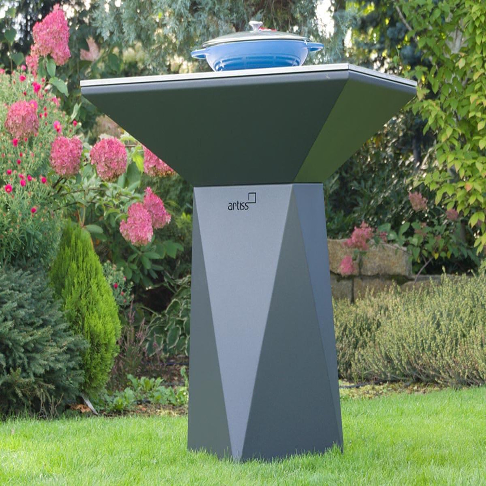 Voir la diapositive 2 : ARTISS DESIGN Brasero g1 graphite plaque de cuisson acier inoxydable alimentaire - artiss