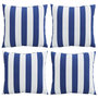 Voir la diapositive 4 : VIDAXL Coussins decoratifs lot de 4 Rayures bleues et blanches 50x50cm