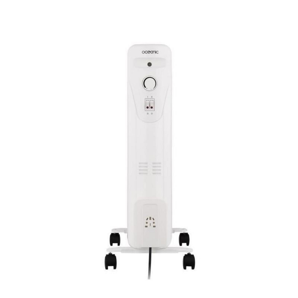 OCEANIC Radiateur électrique bain d'huile 2500W OCEANIC - 3 puissances - 11 éléments - Blanc - Mobile