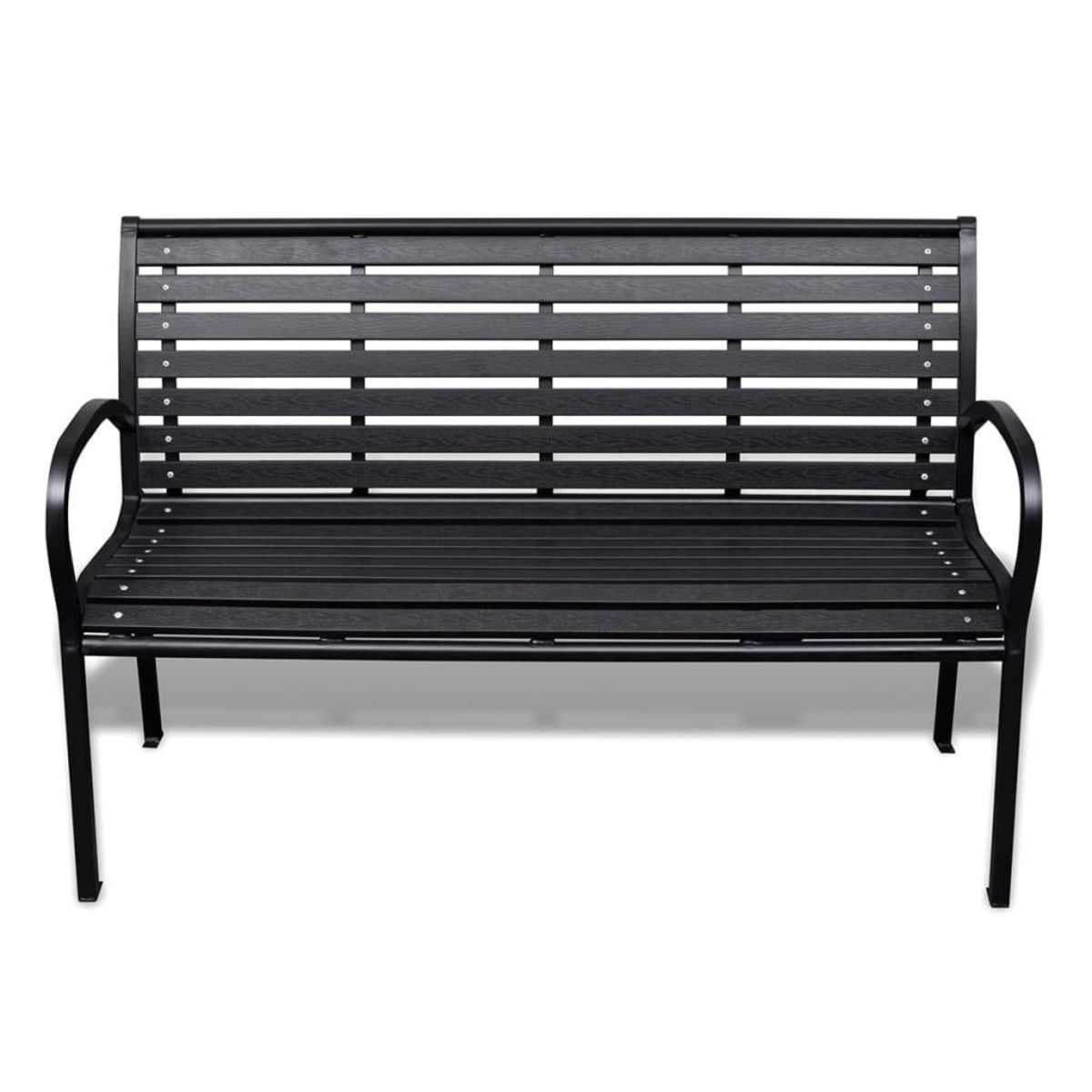 VIDAXL Banc de jardin 125 cm acier et WPC noir