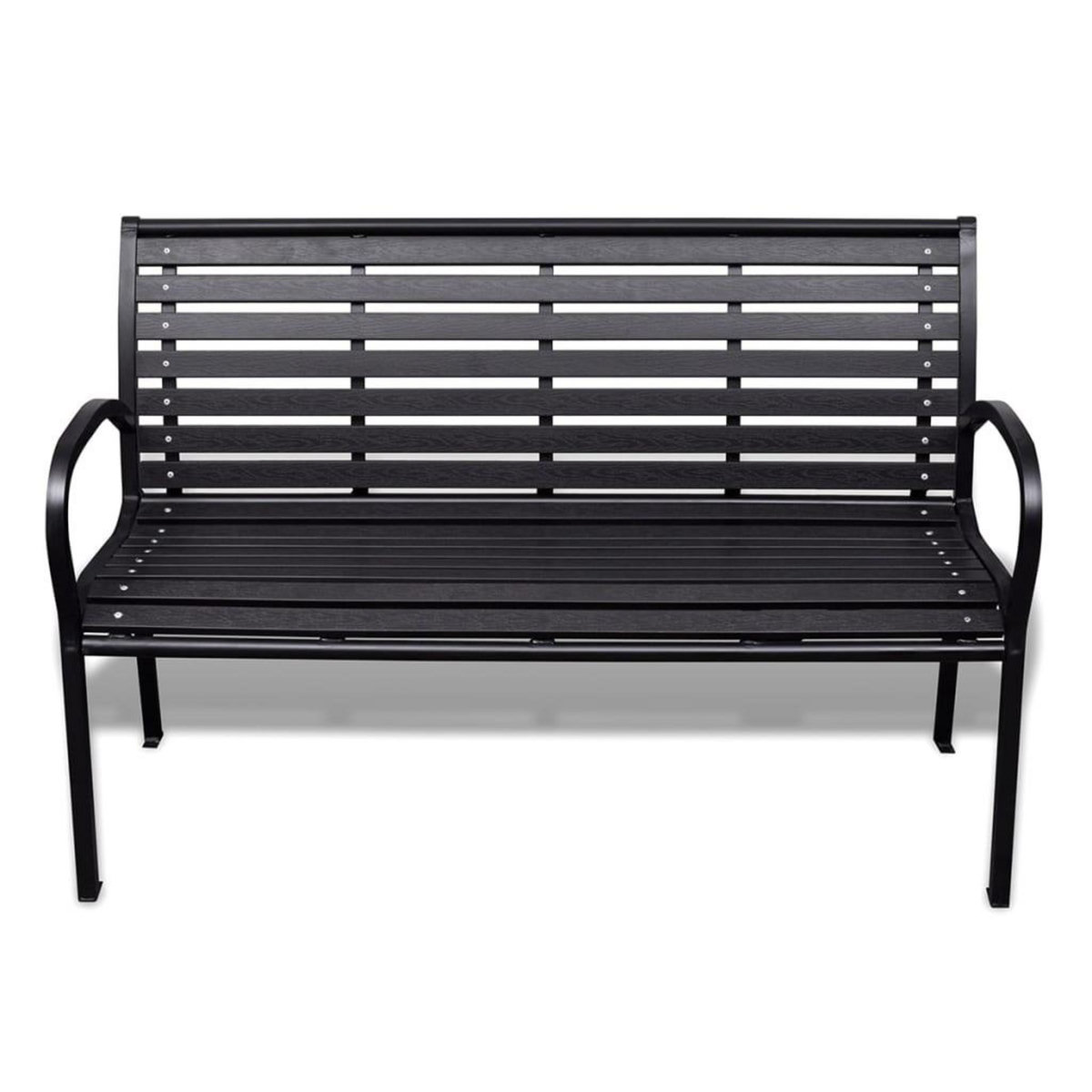 VIDAXL Banc de jardin 125 cm acier et WPC noir
