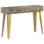 Voir la diapositive 1 : VIDAXL Table console Bois de manguier Gris avec laiton 110x35x76 cm