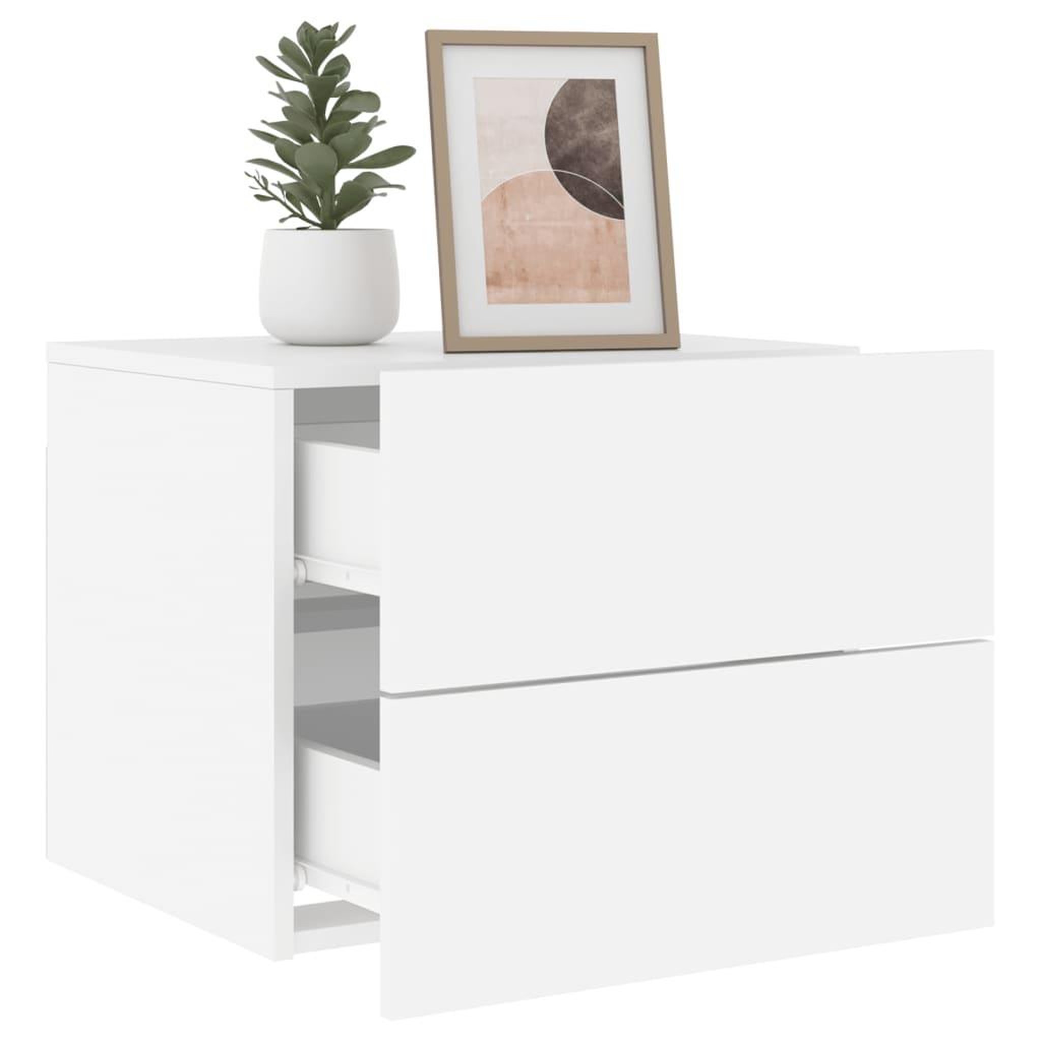 Voir la diapositive 5 : VIDAXL Table de chevet murale avec lumieres LED blanc