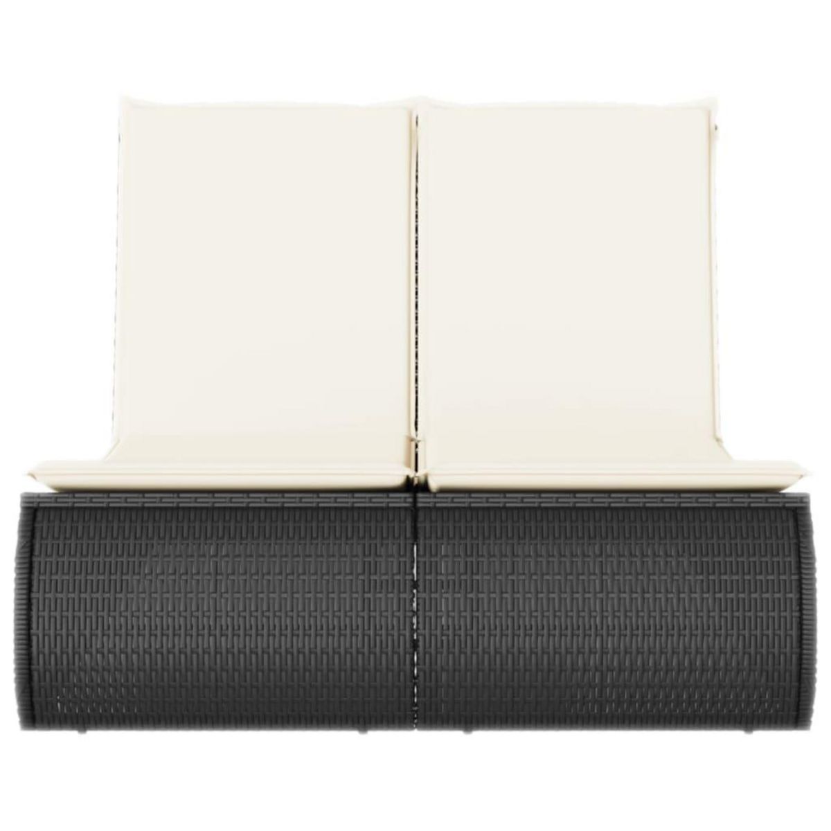 VIDAXL Chaise longue double avec coussins noir resine tressee