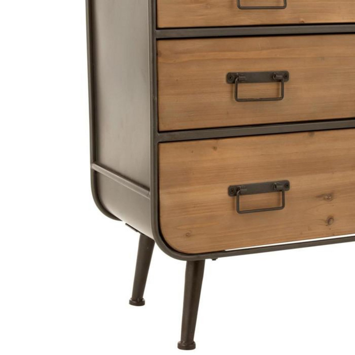 Paris Prix Buffet 3 Tiroirs en Bois  Hulta  180cm Naturel & Noir